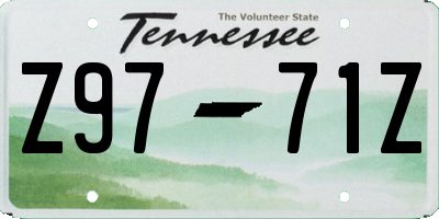 TN license plate Z9771Z