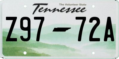 TN license plate Z9772A