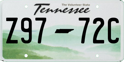 TN license plate Z9772C