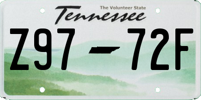 TN license plate Z9772F