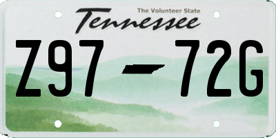 TN license plate Z9772G