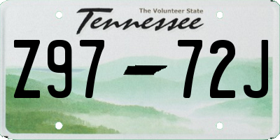 TN license plate Z9772J