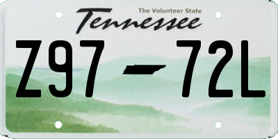 TN license plate Z9772L
