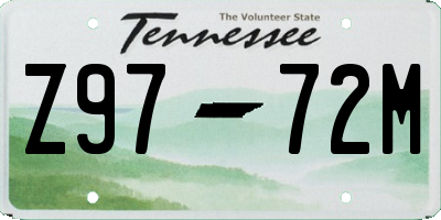 TN license plate Z9772M