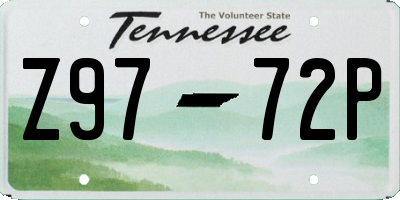 TN license plate Z9772P