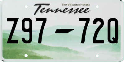 TN license plate Z9772Q