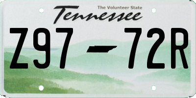 TN license plate Z9772R