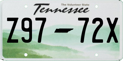 TN license plate Z9772X