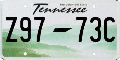 TN license plate Z9773C