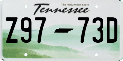 TN license plate Z9773D