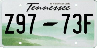 TN license plate Z9773F