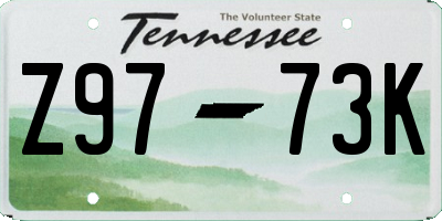 TN license plate Z9773K