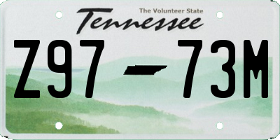 TN license plate Z9773M