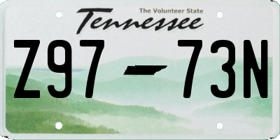 TN license plate Z9773N