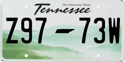 TN license plate Z9773W