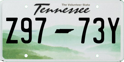 TN license plate Z9773Y