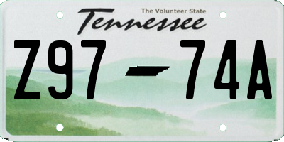 TN license plate Z9774A