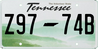 TN license plate Z9774B