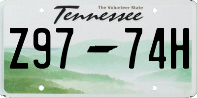 TN license plate Z9774H