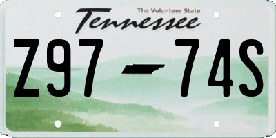 TN license plate Z9774S