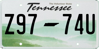 TN license plate Z9774U