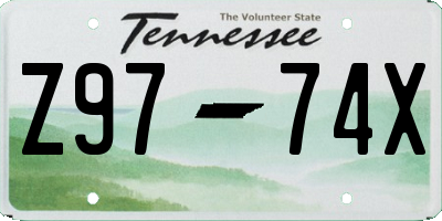 TN license plate Z9774X