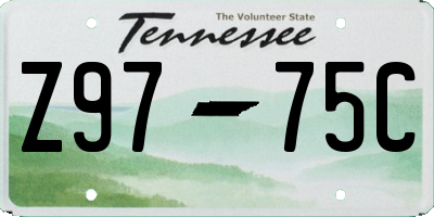 TN license plate Z9775C