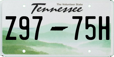 TN license plate Z9775H