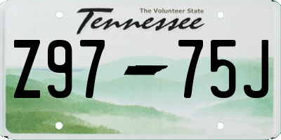TN license plate Z9775J