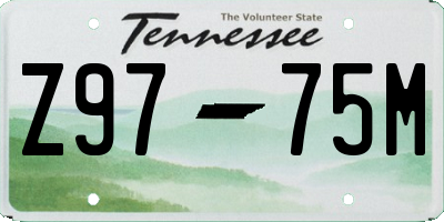 TN license plate Z9775M