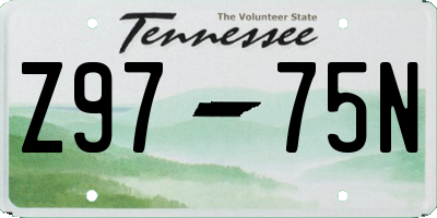 TN license plate Z9775N