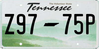 TN license plate Z9775P