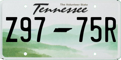 TN license plate Z9775R