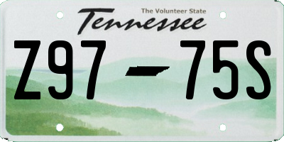 TN license plate Z9775S