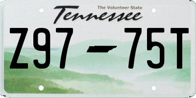 TN license plate Z9775T