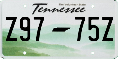 TN license plate Z9775Z