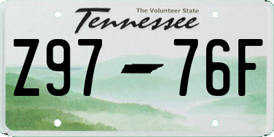 TN license plate Z9776F