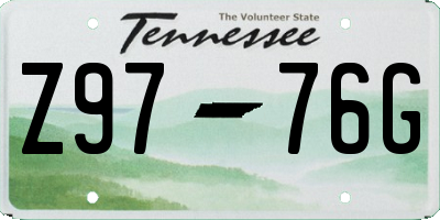 TN license plate Z9776G