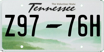 TN license plate Z9776H