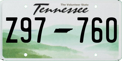 TN license plate Z9776O