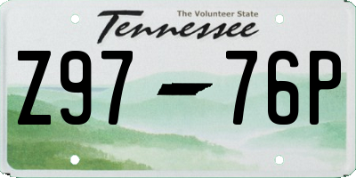 TN license plate Z9776P