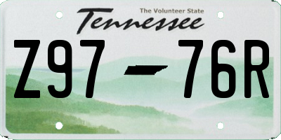 TN license plate Z9776R