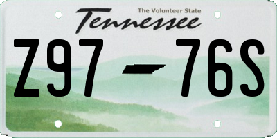 TN license plate Z9776S