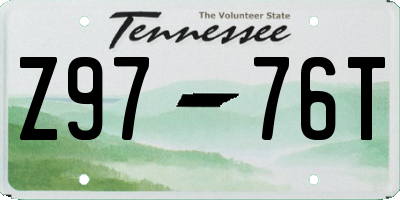 TN license plate Z9776T