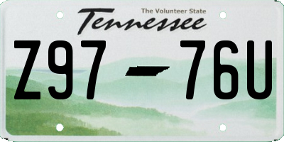 TN license plate Z9776U
