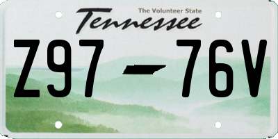 TN license plate Z9776V