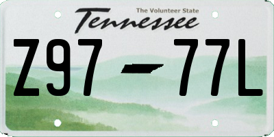 TN license plate Z9777L