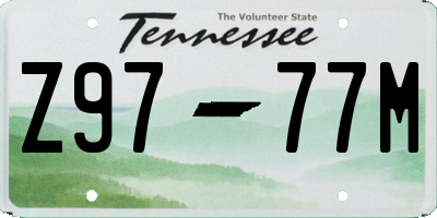 TN license plate Z9777M