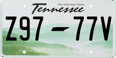 TN license plate Z9777V