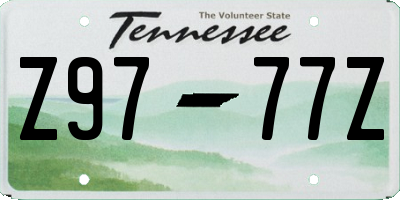 TN license plate Z9777Z